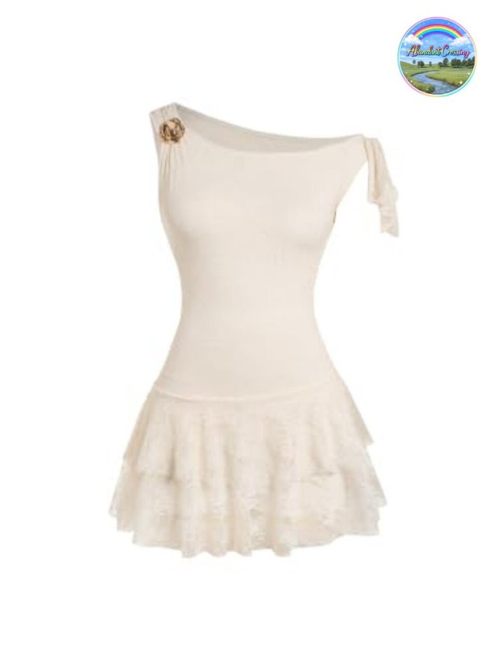 Women's Sleeveless Off Shoulder Metal Floral Layered Mini Dress Summer